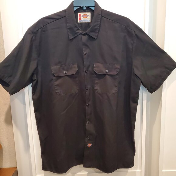 DICKIES Black Short-Sleeve Big & Tall Work Shirt, 2XL - Picture 5 of 5